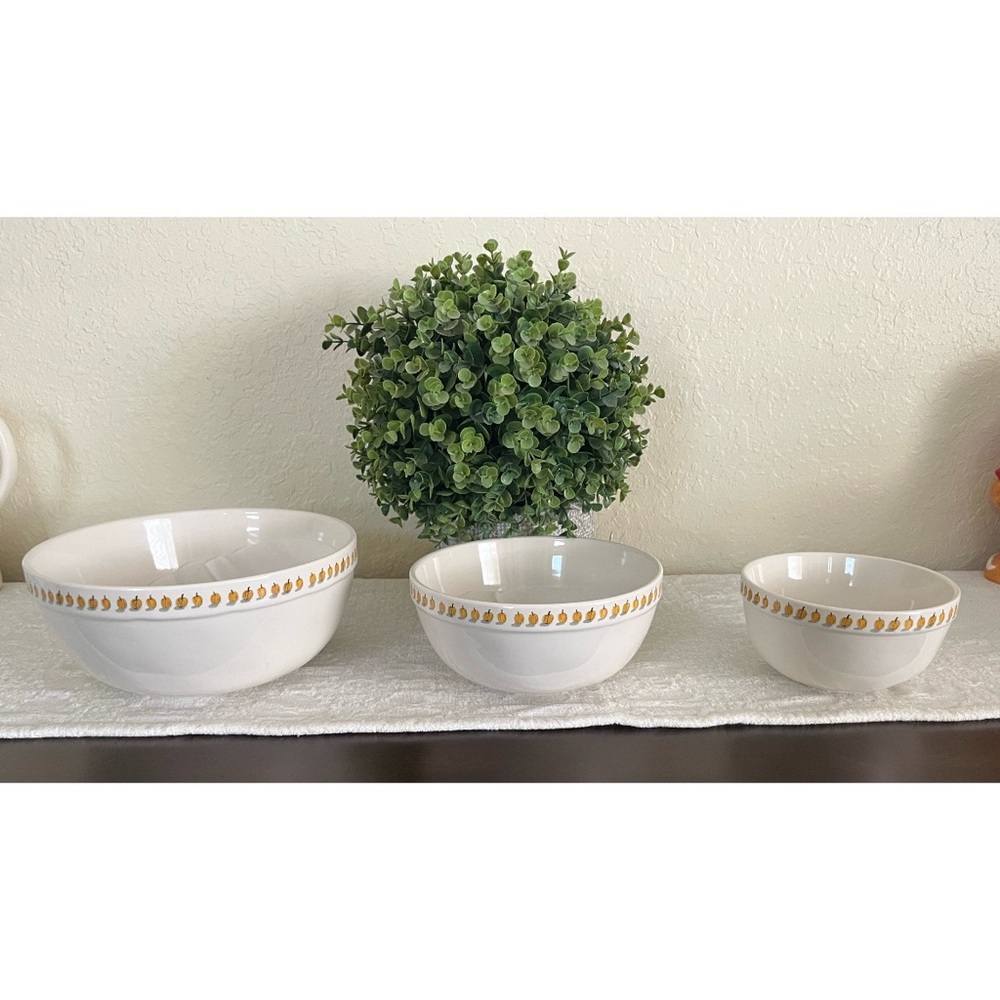 Rae Dunn  HTF PUMPKIN Mixing Bowl Set